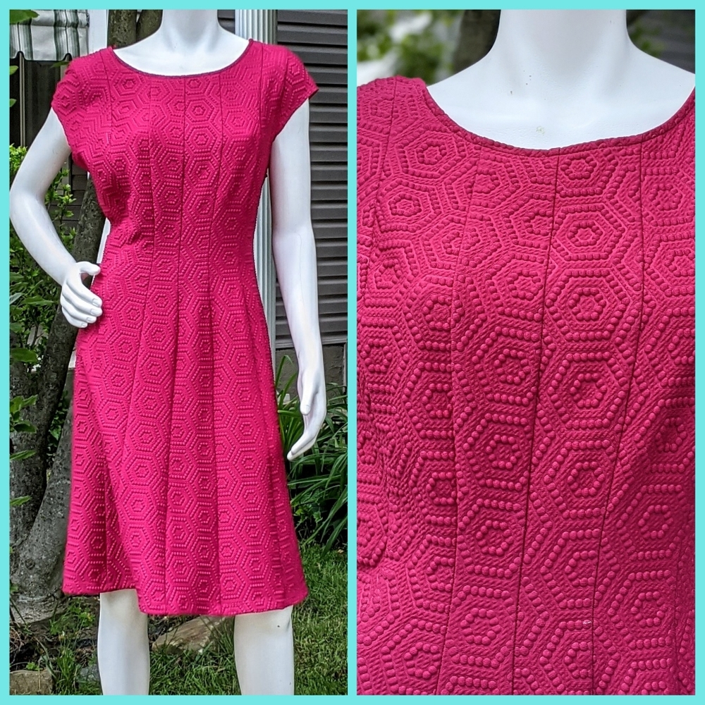 Elle textured fit and flare dress